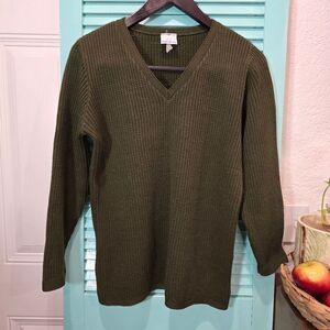 Bobbie Brooks Green V-Neck Sweater Knit Minimalist